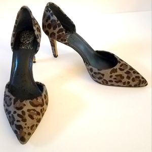 Vince Camuto Raccia Leopard Print Leather Heel